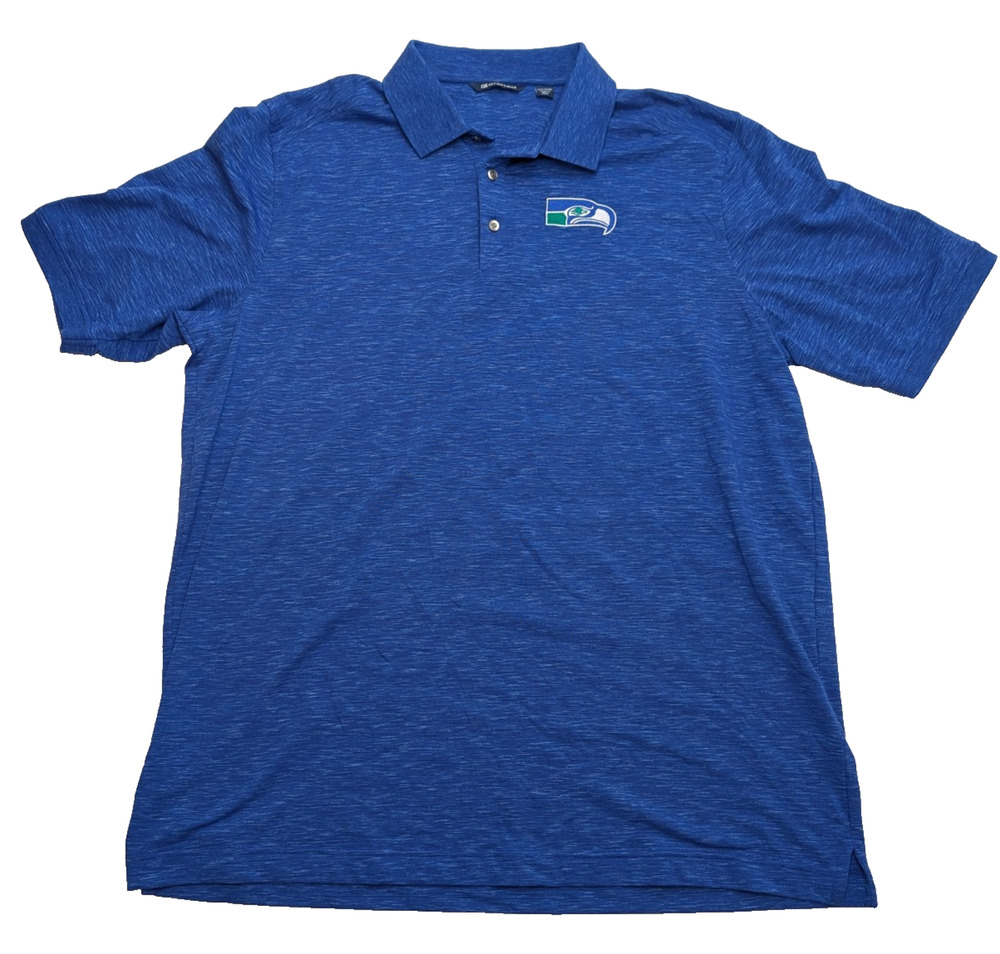 Cutter & Buck Seattle Seahawks Polo XXLT 2XLT Dry Tec Advantage Tri-Blend Space
